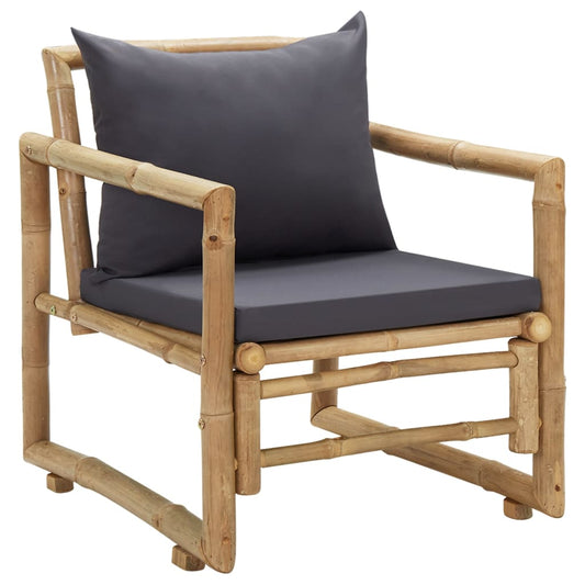 Garden Chairs With Cushions 2 Pcs Bamboo