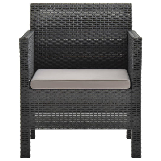Garden Chair With Cushion Anthracite 63X65X76 Cm Pp Rattan
