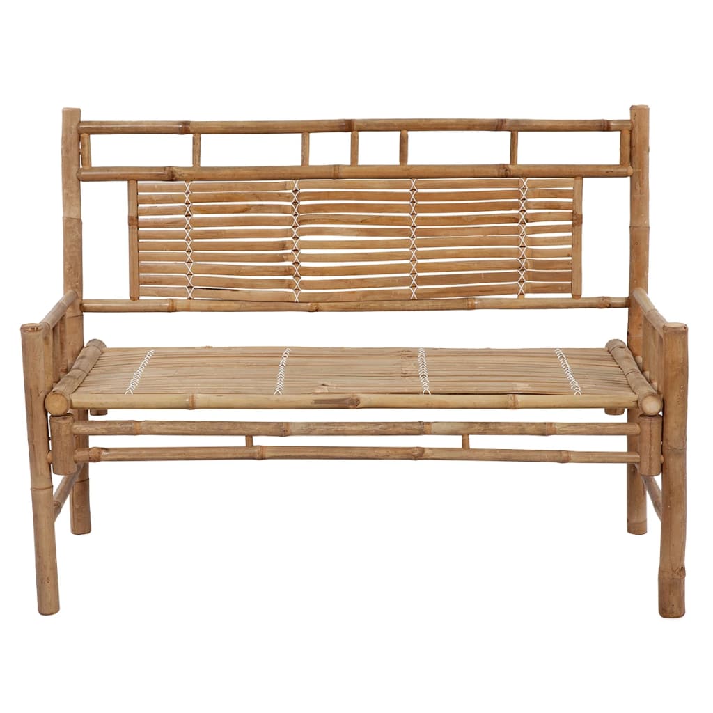 Garden Bench With Cushion 120 Cm Bamboo