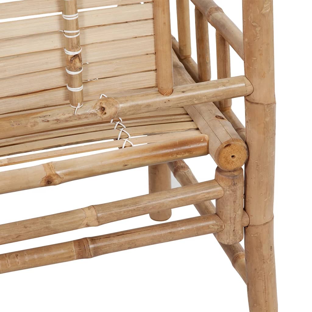 Garden Bench With Cushion 120 Cm Bamboo