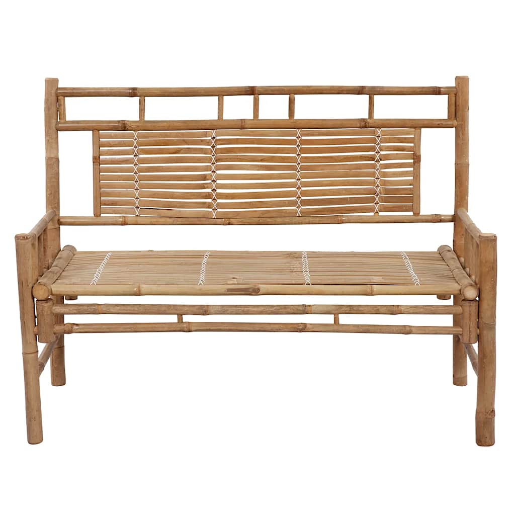 Garden Bench With Cushion 120 Cm Bamboo