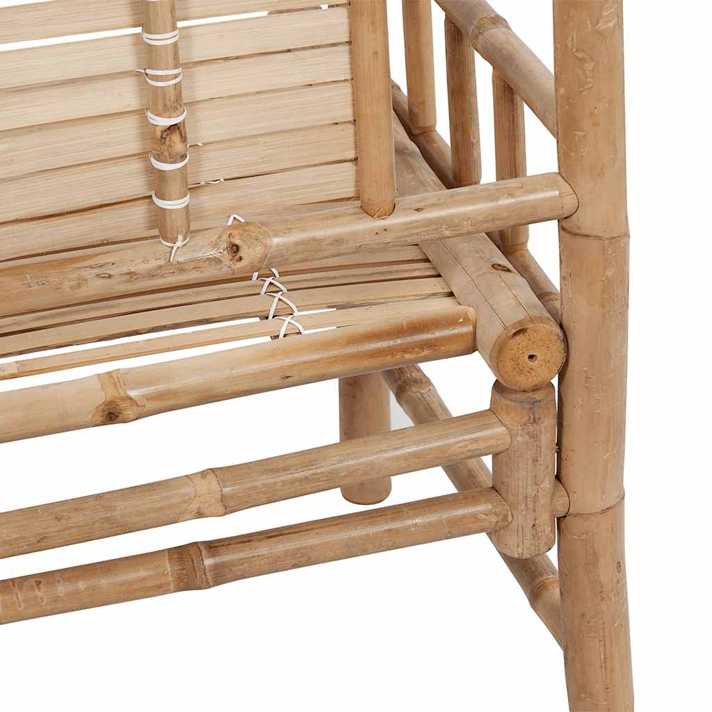 Garden Bench With Cushion 120 Cm Bamboo