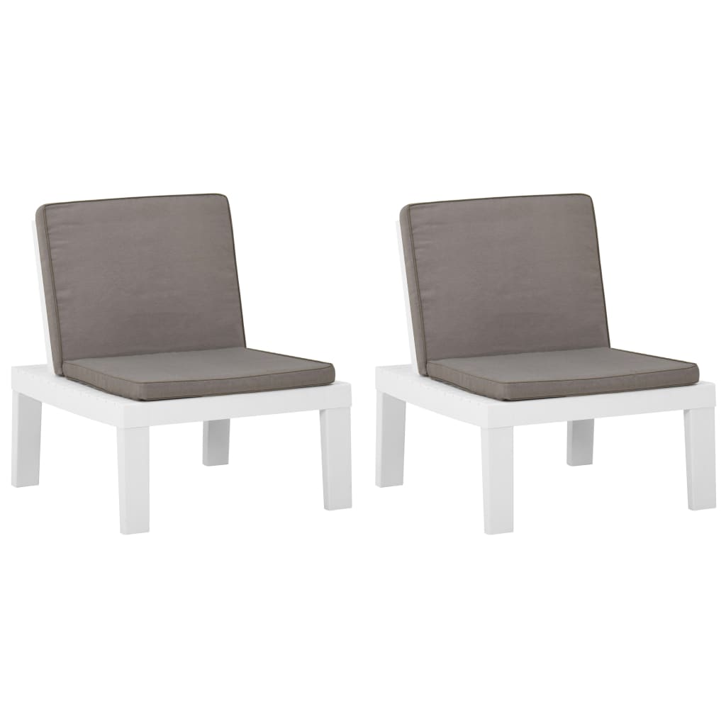 Garden Lounge Chairs With Cushions 2 Pcs Plastic