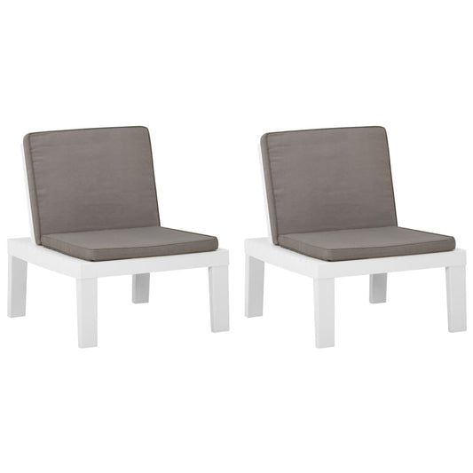 Garden Lounge Chairs With Cushions 2 Pcs Plastic