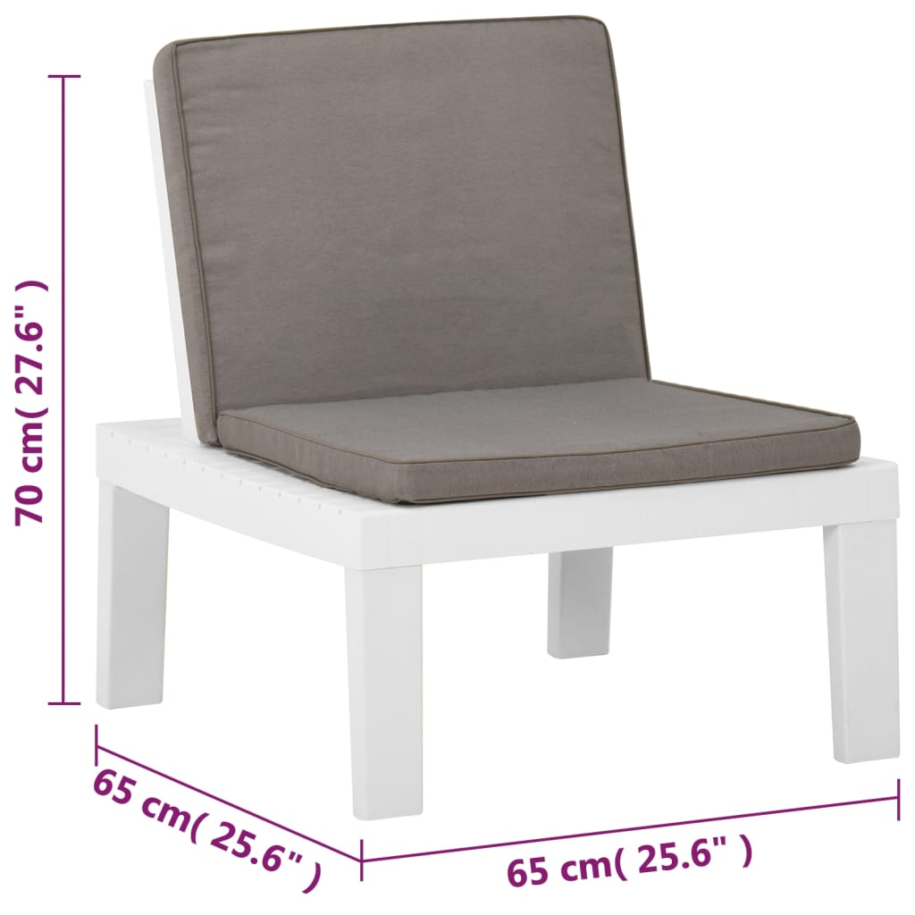 Garden Lounge Chairs With Cushions 2 Pcs Plastic