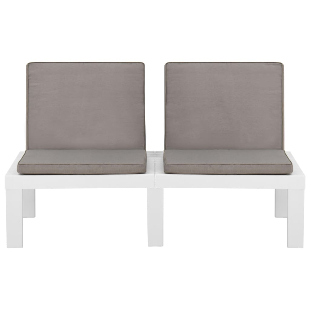 Garden Lounge Benches With Cushions 2 Pcs Plastic