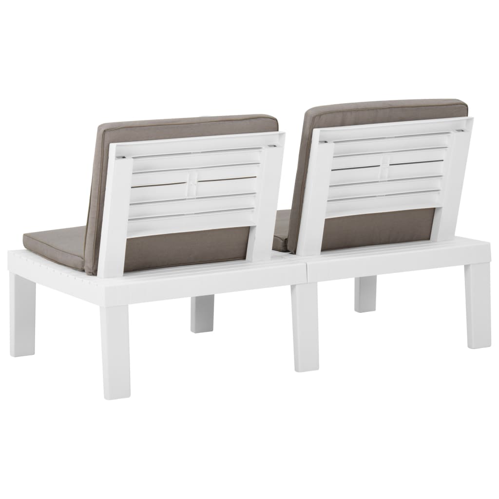 Garden Lounge Benches With Cushions 2 Pcs Plastic