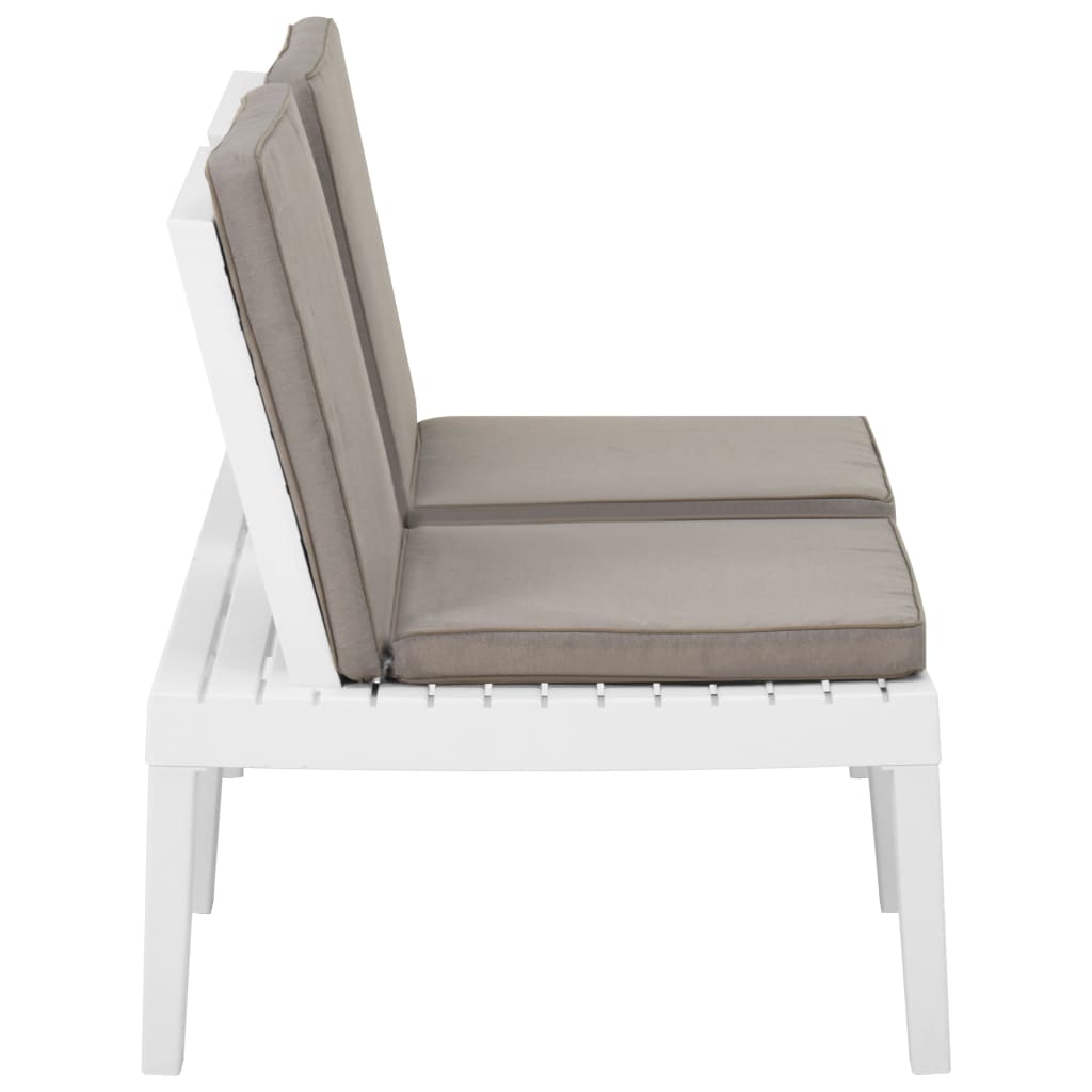 Garden Lounge Bench With Cushion Plastic