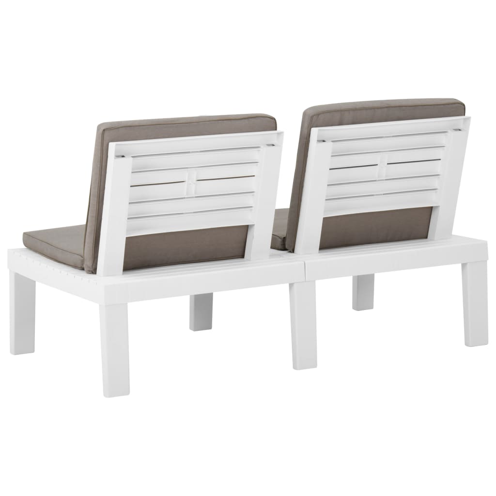 Garden Lounge Bench With Cushion Plastic