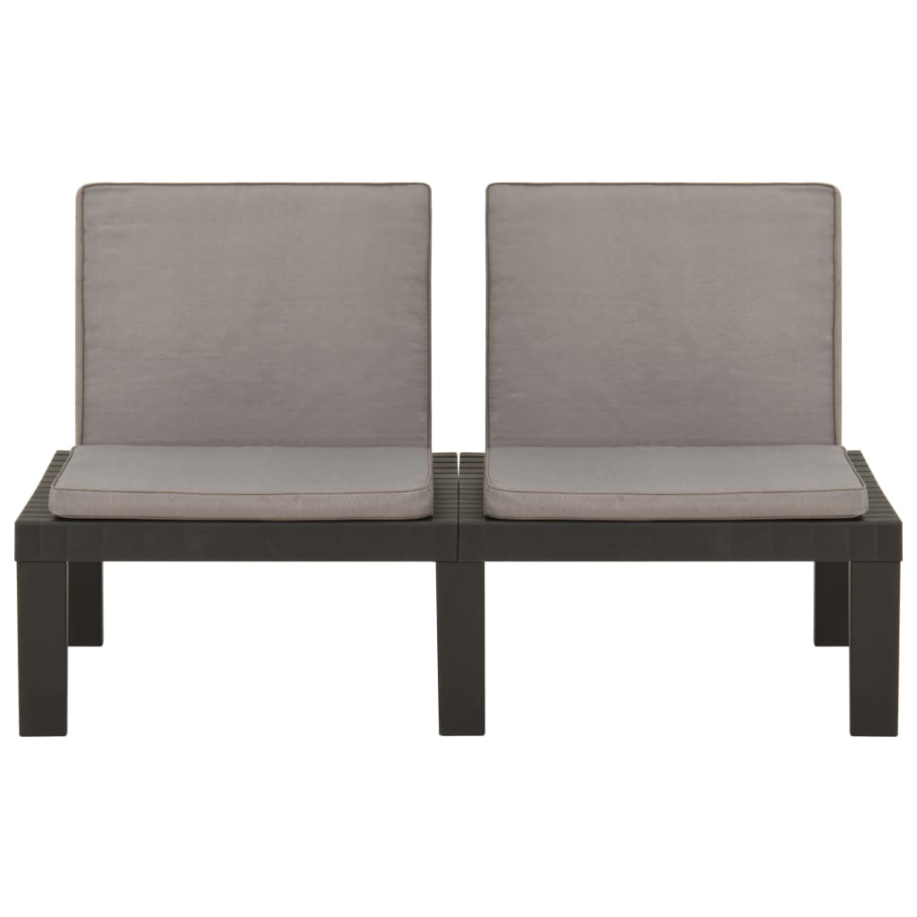 Garden Lounge Bench With Cushion Plastic