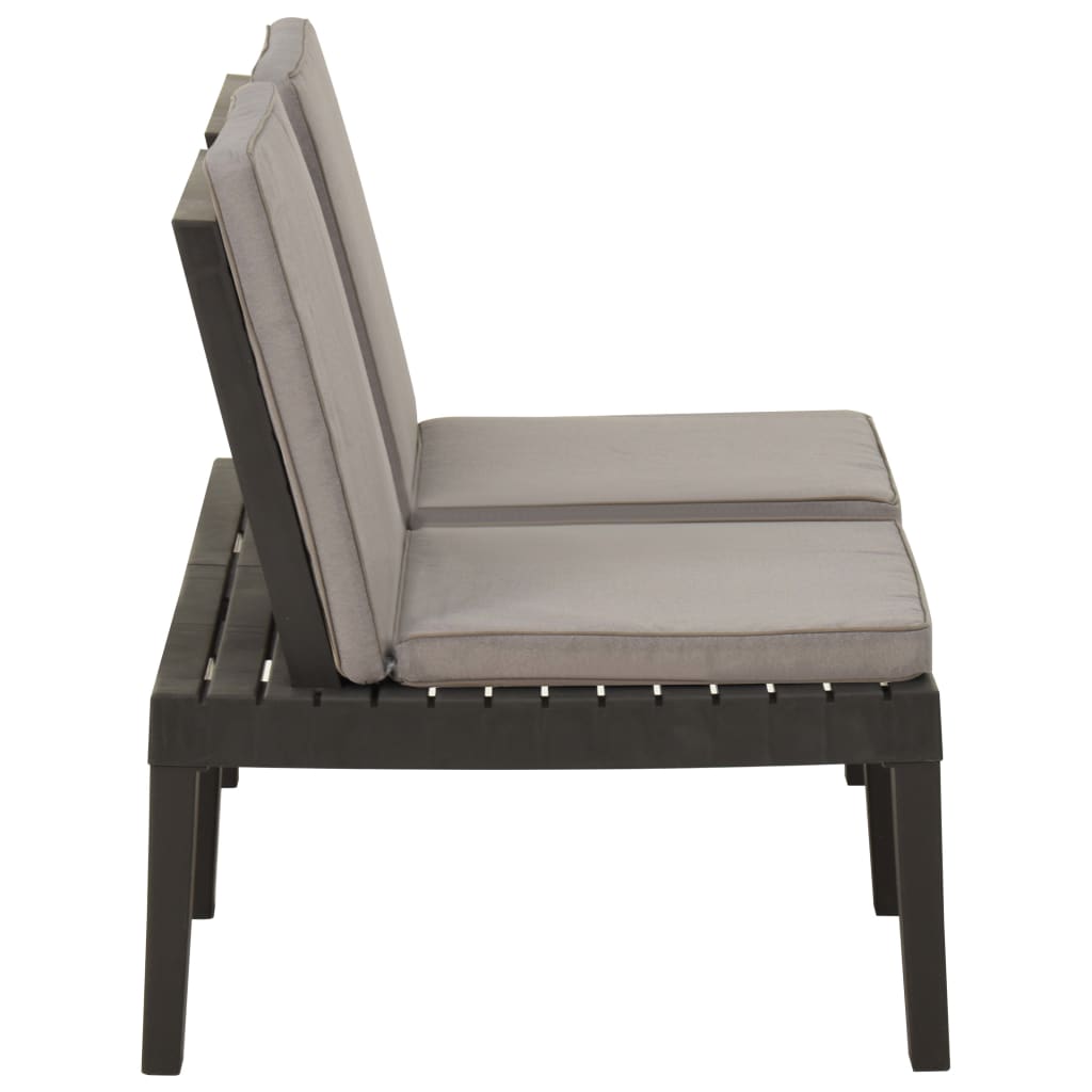 Garden Lounge Bench With Cushion Plastic