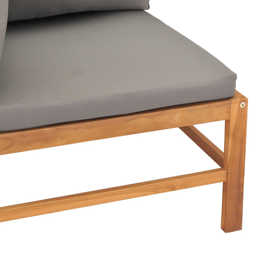 2-Seater Garden Bench With Dark Grey Cushions