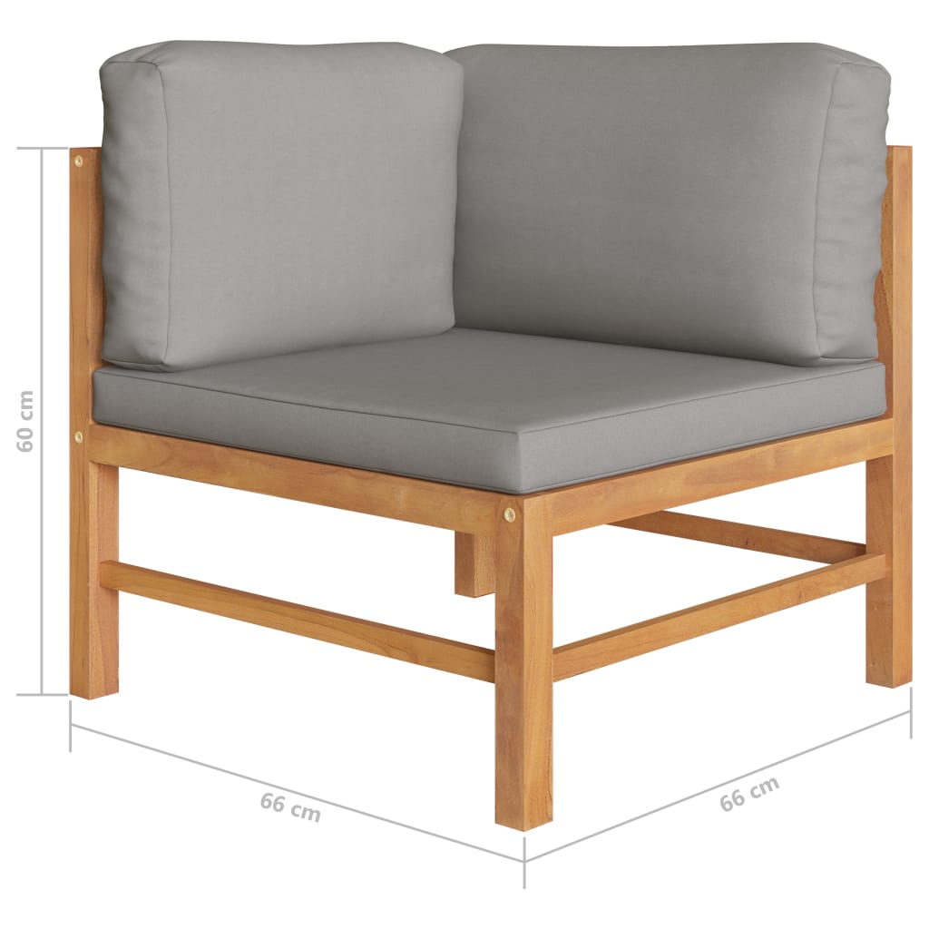 2-Seater Garden Bench With Dark Grey Cushions