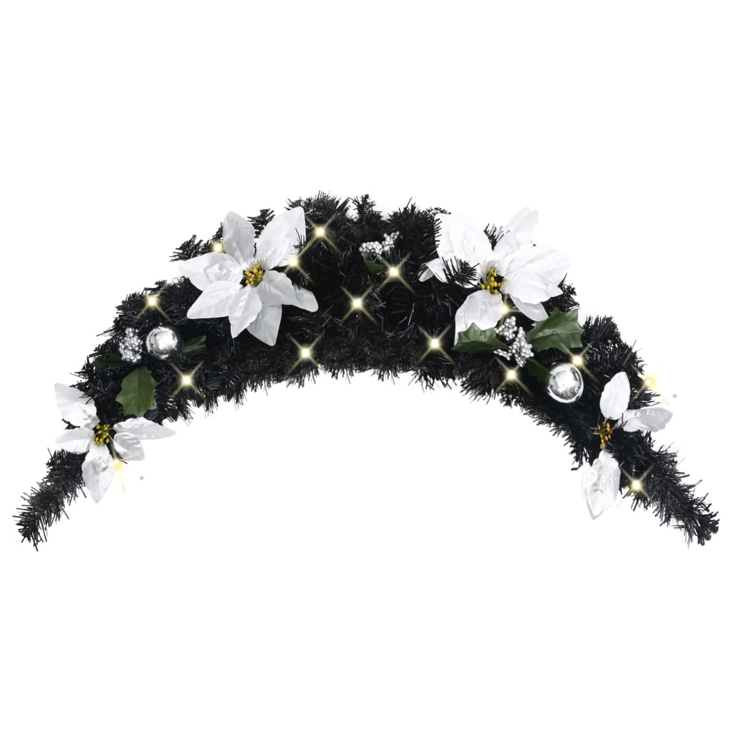Christmas Arch With Led Lights Black 90 Cm Pvc