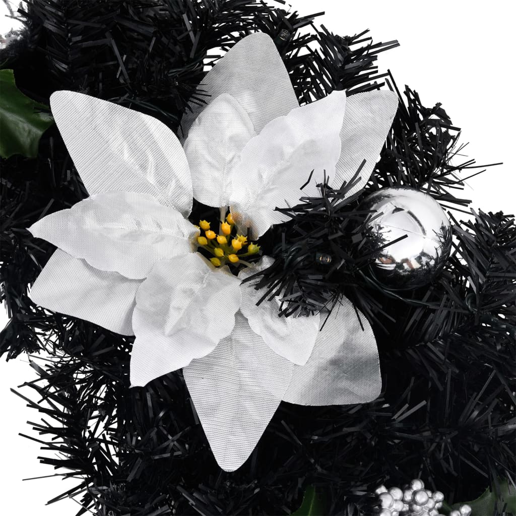 Christmas Arch With Led Lights Black 90 Cm Pvc