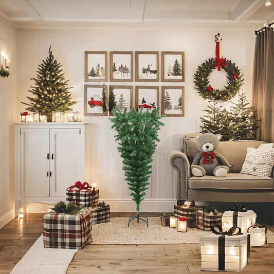 Upside-Down Artificial Christmas Tree With Stand 120 Cm