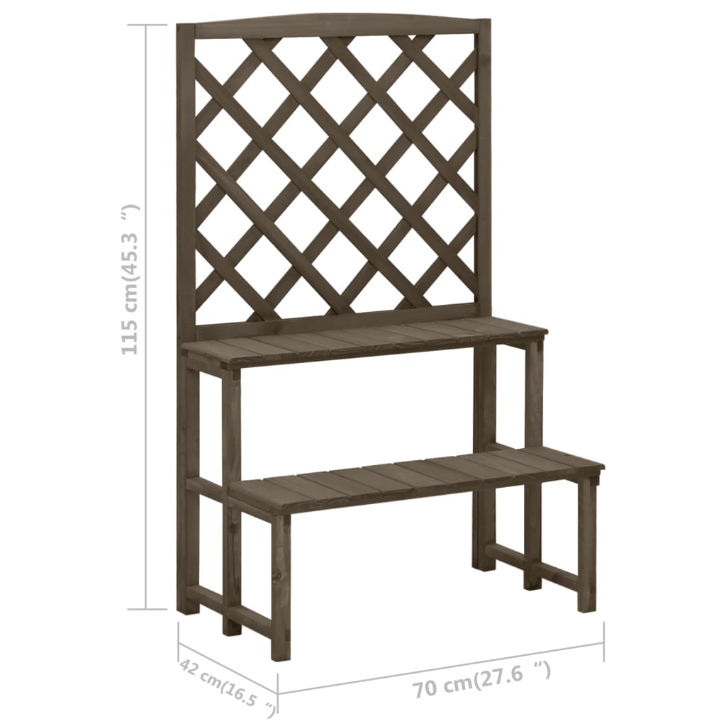Plant Stand With Trellis 70X42X115 Cm Solid Fir Wood