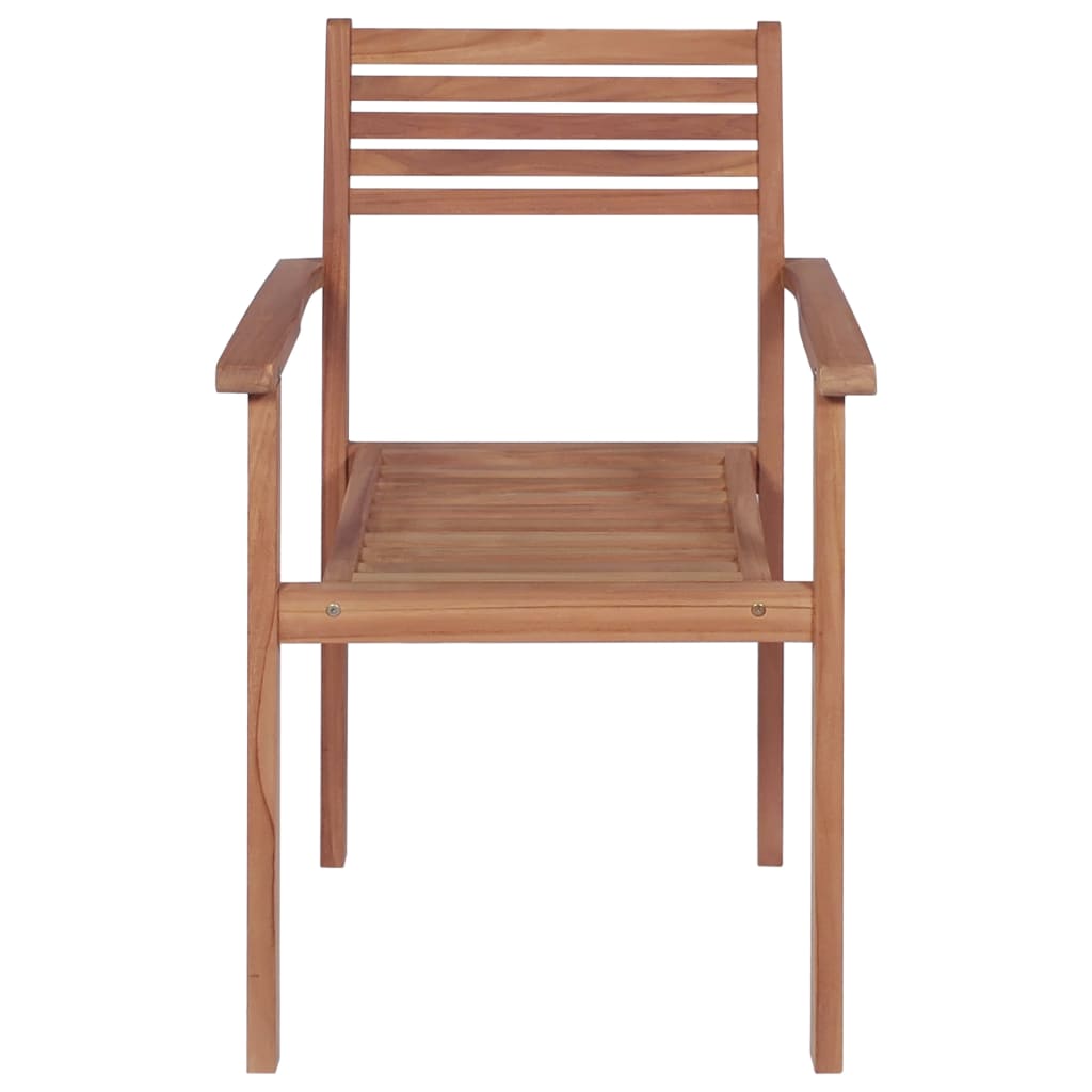 Stackable Garden Chairs With Cushions 8 Pcs Solid Teak Wood