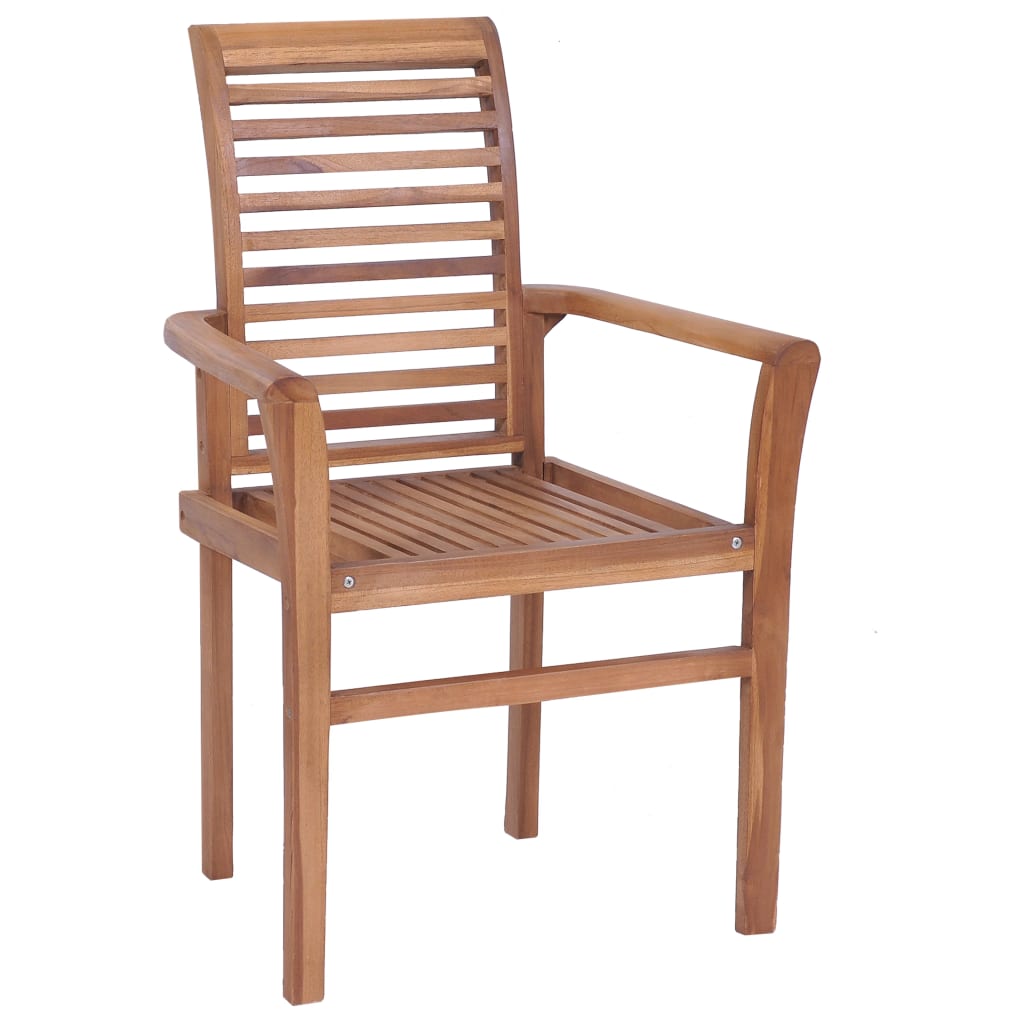 Dining Chairs 6 Pcs With Cushions Solid Teak Wood