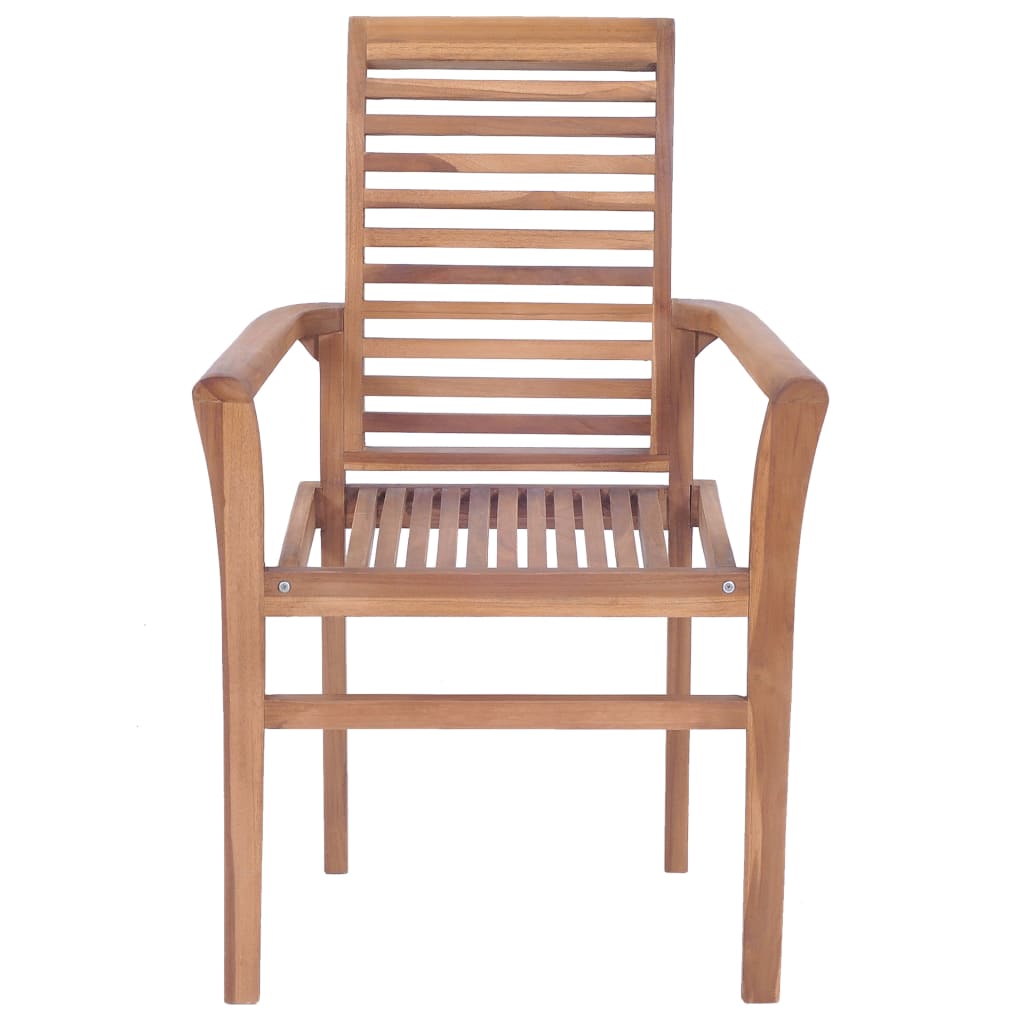 Dining Chairs 6 Pcs With Cushions Solid Teak Wood