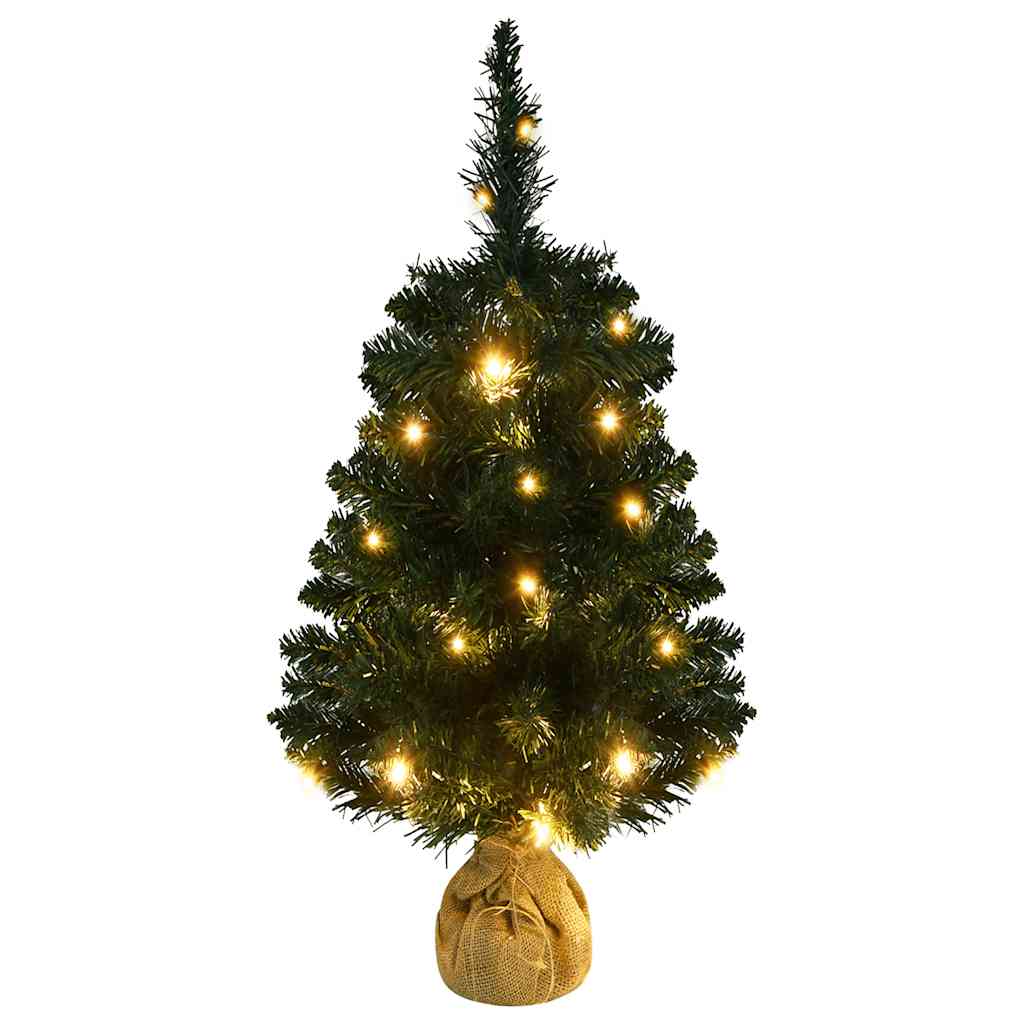 Artificial Pre-Lit Christmas Tree With Stands Green 90 Cm Pvc