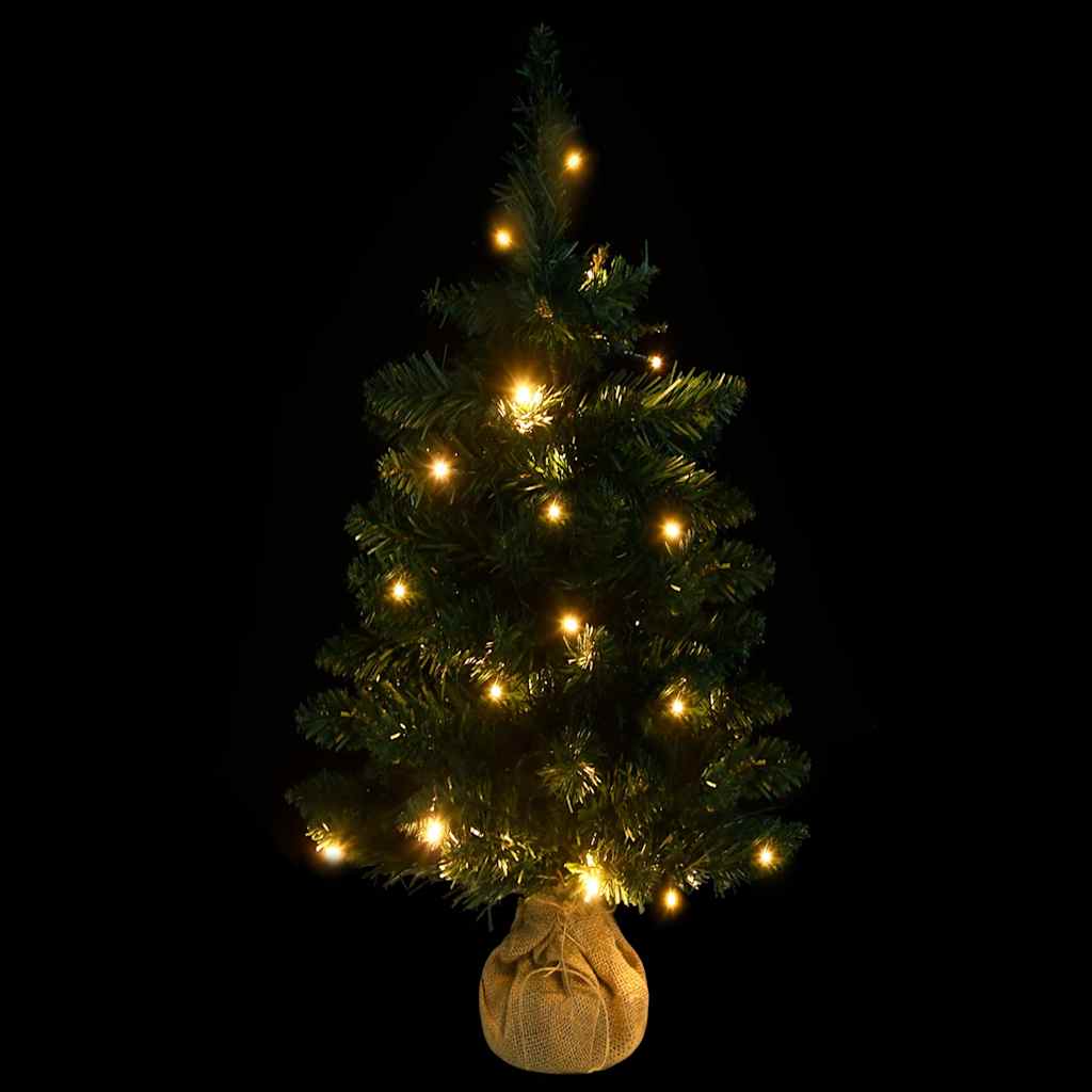 Artificial Pre-Lit Christmas Tree With Stands Green 90 Cm Pvc