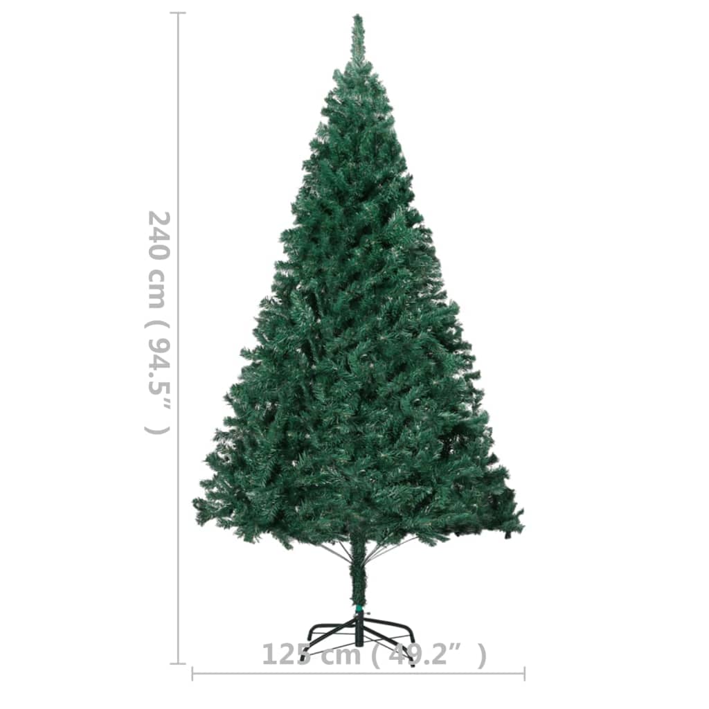 Artificial Pre-Lit Christmas Tree With Thick Branches Green 240 Cm