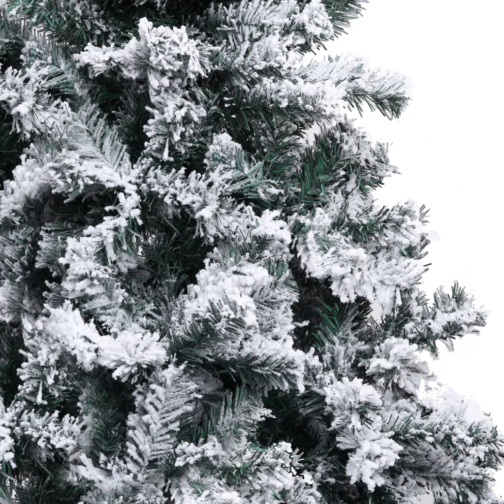 Artificial Pre-Lit Christmas Tree With Flocked Snow Green 300 Cm Pvc