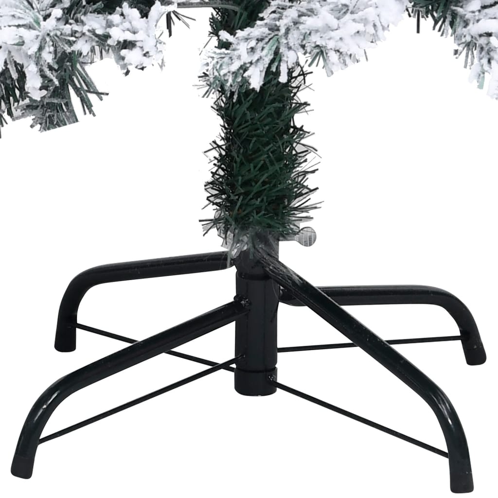 Artificial Pre-Lit Christmas Tree With Flocked Snow Green 300 Cm Pvc