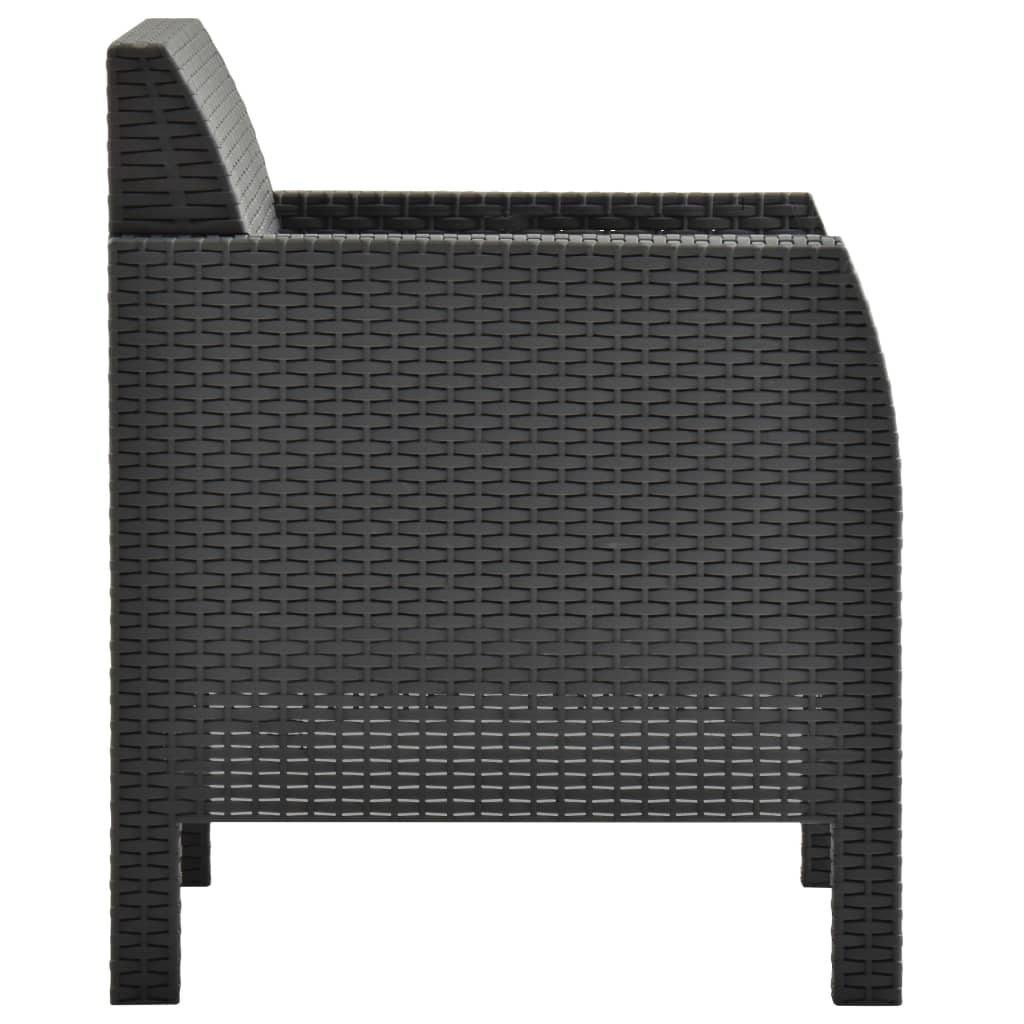 Garden Chairs With Cushions 2 Pcs Pp Rattan Anthracite