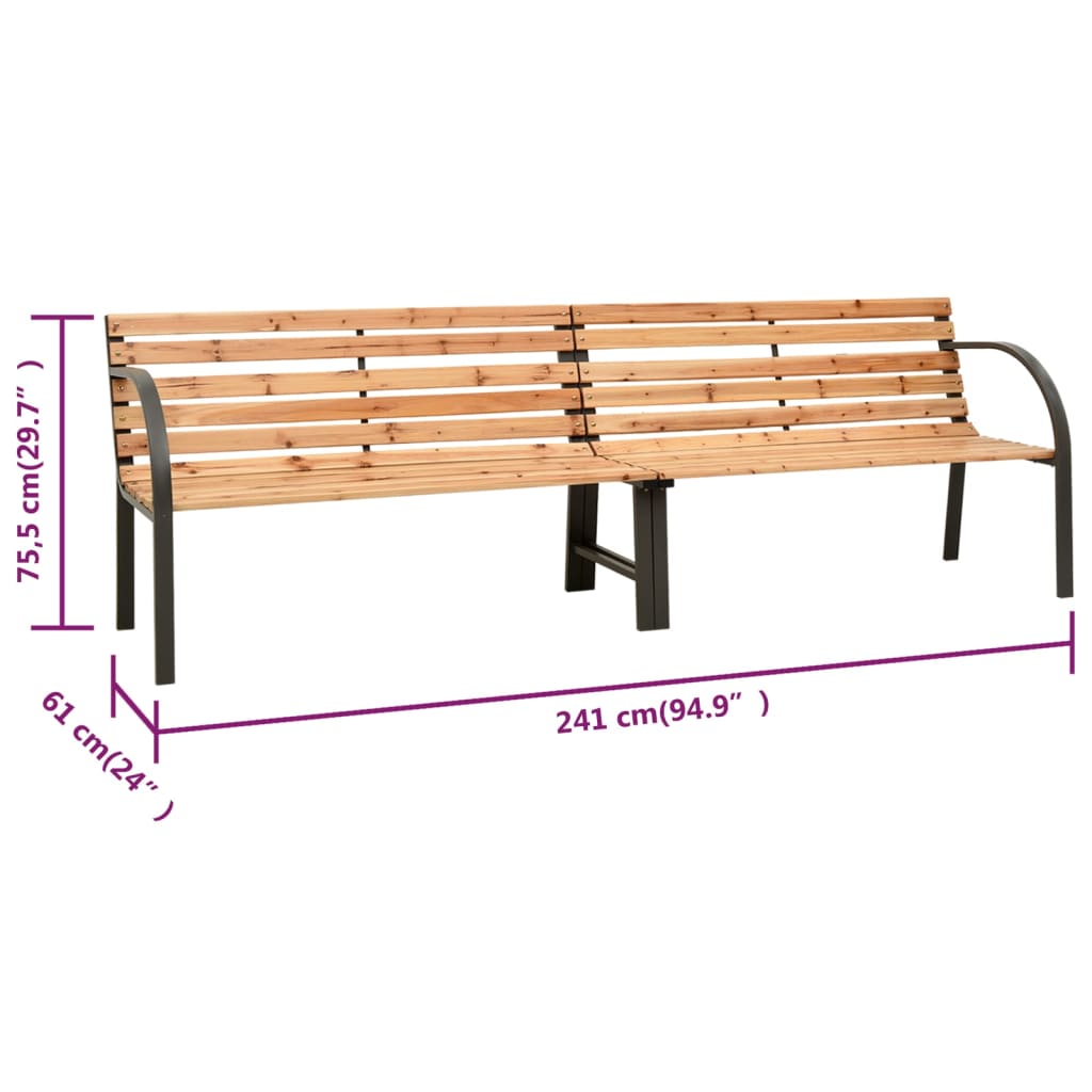 Twin Garden Bench 241 Cm Solid Wood Chinese Fir