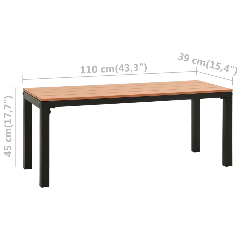 Garden Bench 110 Cm Steel And Wpc