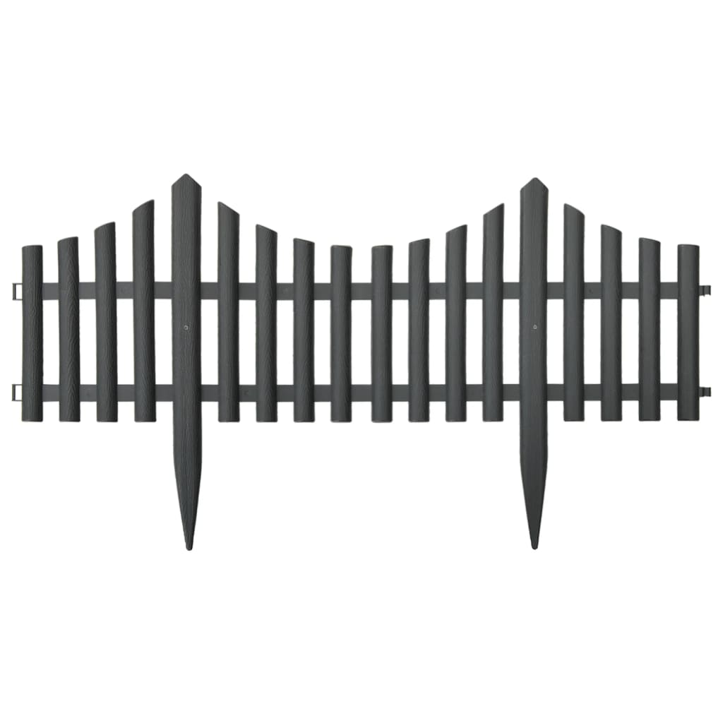 Lawn Edgings 17 Pcs Anthracite 1000 Cm Polypropylene