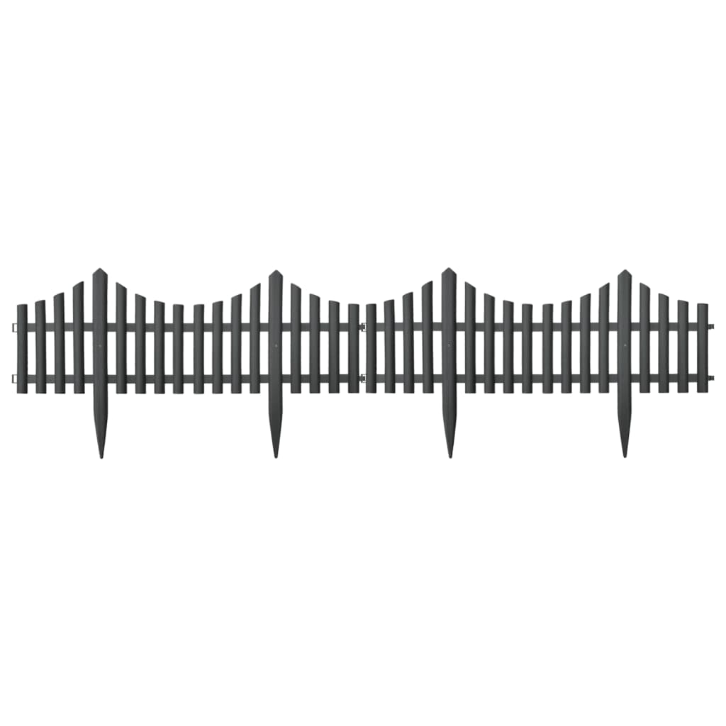 Lawn Edgings 17 Pcs Anthracite 1000 Cm Polypropylene
