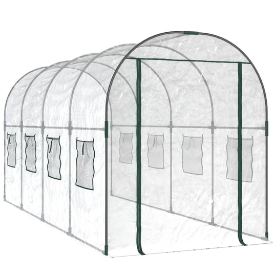 Greenhouse Transparent 160X400X190 Cm Pvc&Powder-Coated Steel