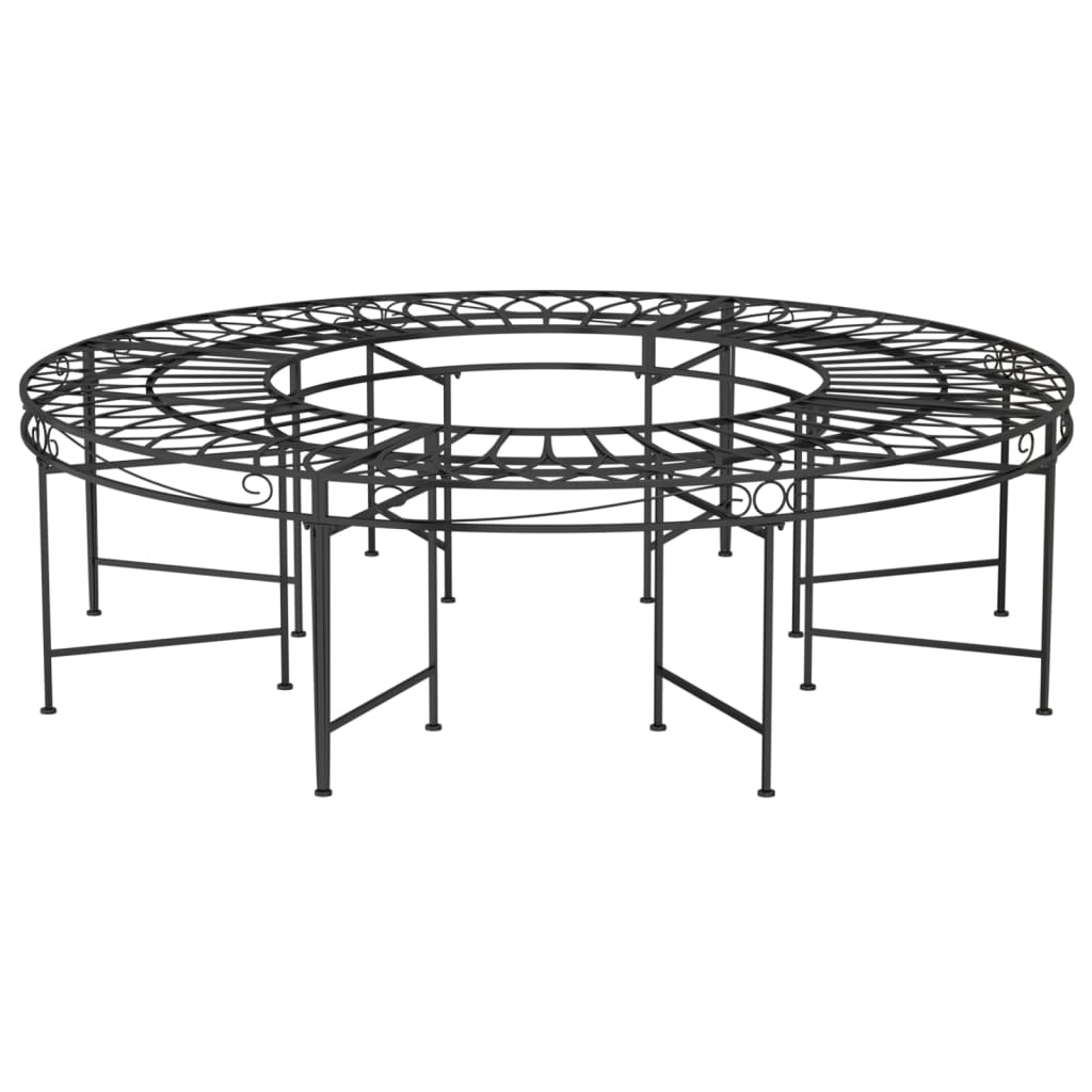 Round Tree Bench Ø160 Cm Black Steel