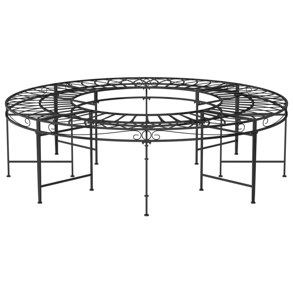 Round Tree Bench Ø160 Cm Black Steel