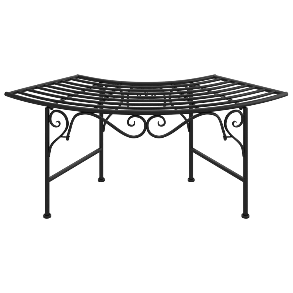 Tree Bench 113 Cm Black Steel