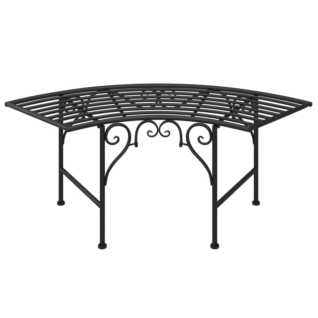 Tree Bench 113 Cm Black Steel