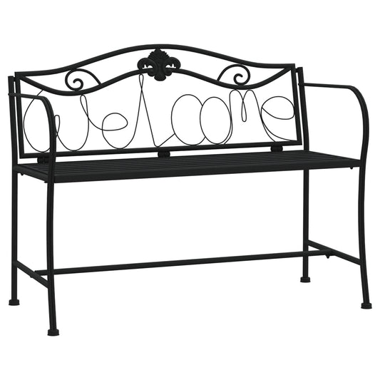 2-Seater Garden Bench 104 Cm Black Steel