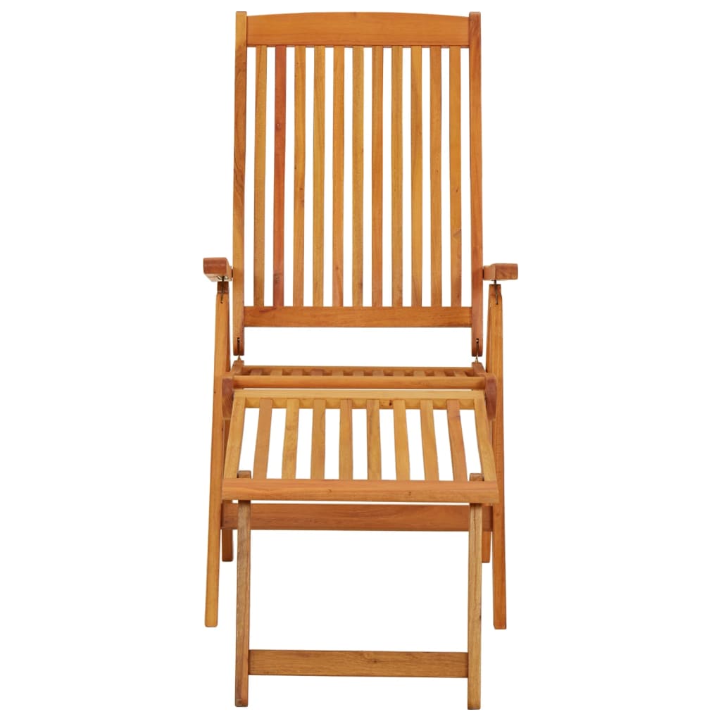 Folding Garden Chairs With Footrests 2 Pcs Solid Wood Eucalyptus