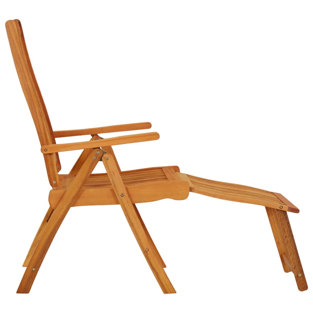 Folding Garden Chairs With Footrests 2 Pcs Solid Wood Eucalyptus