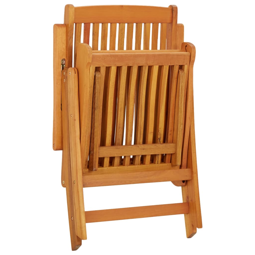 Folding Garden Chairs With Footrests 2 Pcs Solid Wood Eucalyptus