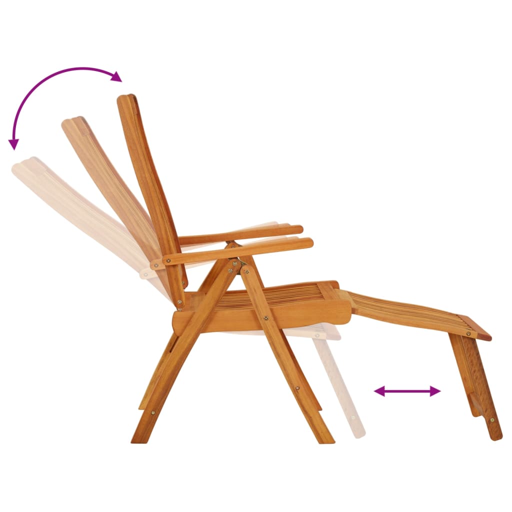 Folding Garden Chairs With Footrests 2 Pcs Solid Wood Eucalyptus