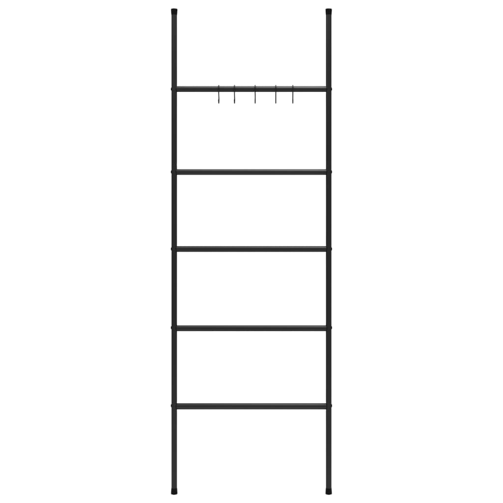 Towel Rack Ladder With 5 Tiers Black 58X175 Cm Iron