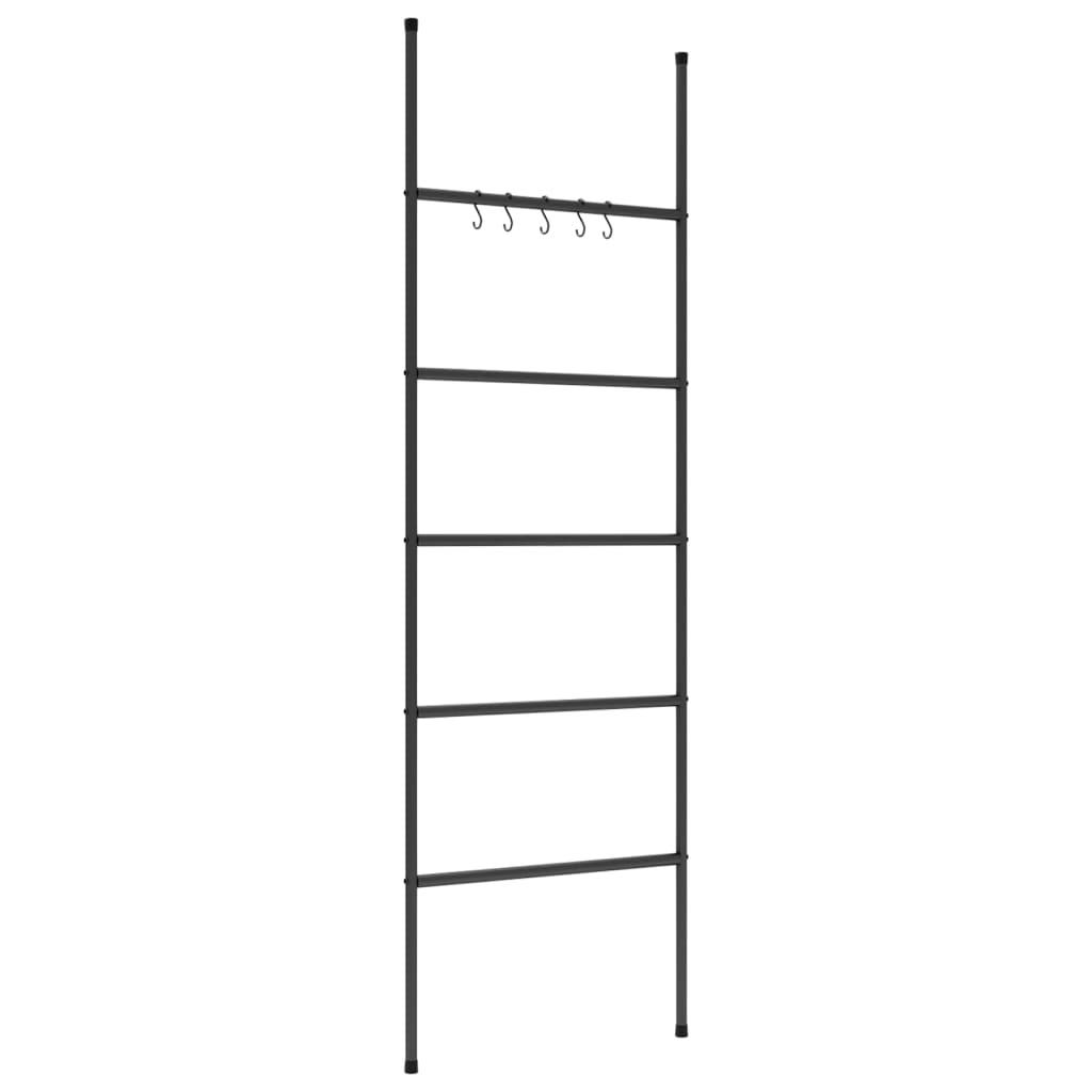 Towel Rack Ladder With 5 Tiers Black 58X175 Cm Iron