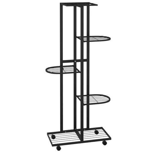 5-Floor Flower Stand With Wheels 44X23X100 Cm Iron