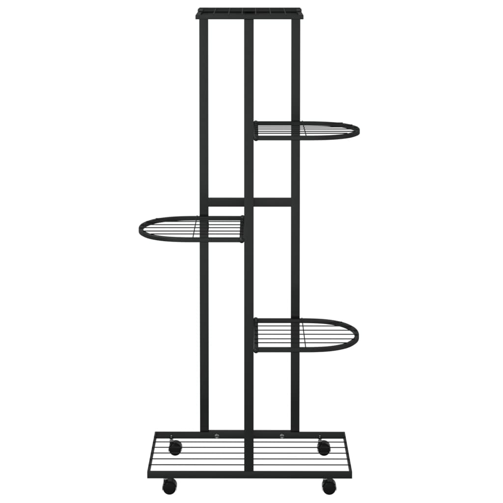 5-Floor Flower Stand With Wheels 44X23X100 Cm Iron