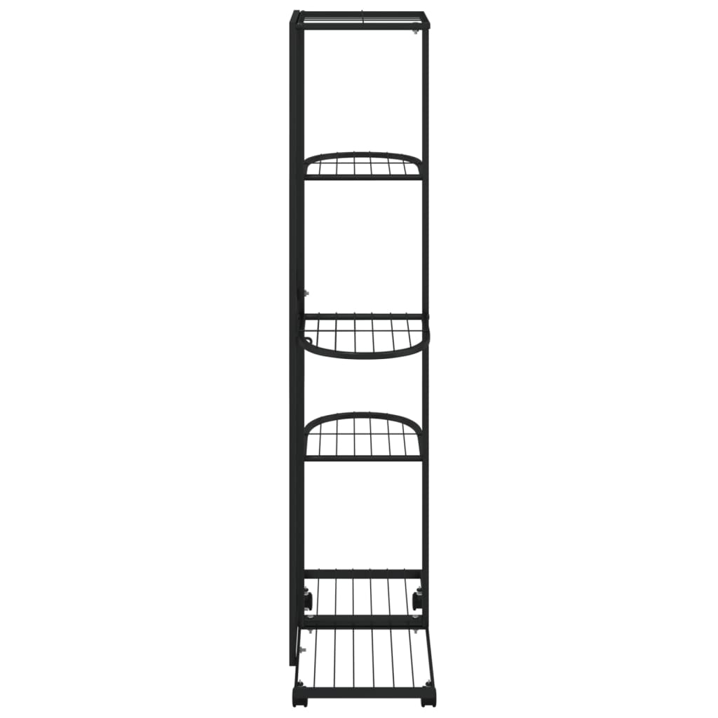 5-Floor Flower Stand With Wheels 44X23X100 Cm Iron