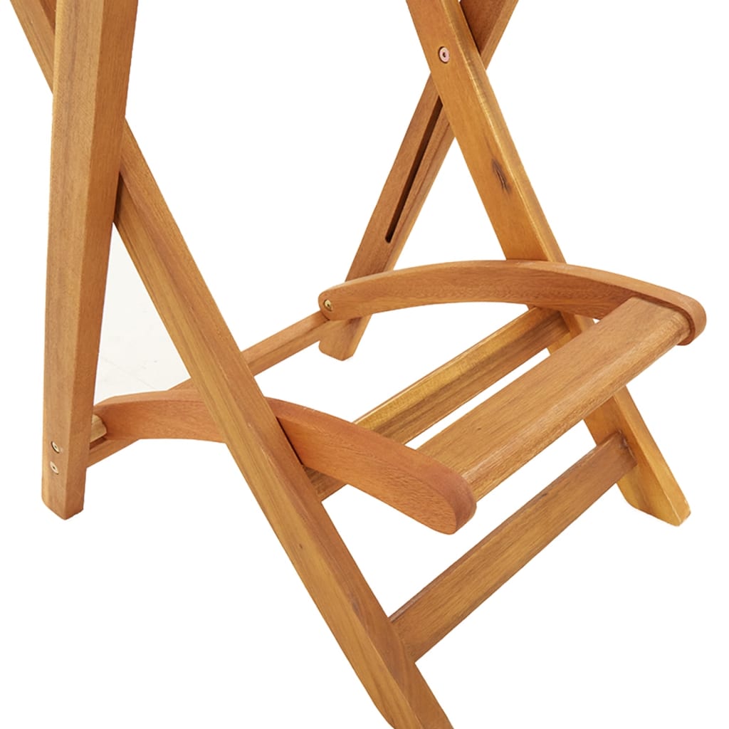 Folding Outdoor Bar Stools 2 Pcs Solid Wood Acacia